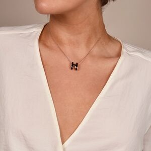 NWT..NOIR BLACK LACQUERED POP "H" PENDANT